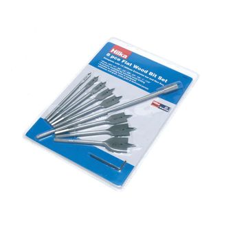 Hilka 10 pce Flat Wood Boring Bit Set