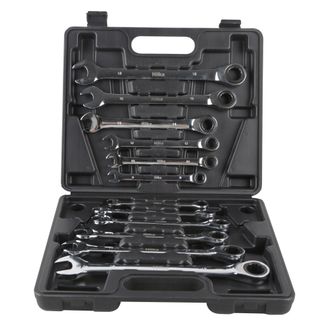 Hilka 12 pce Ratchet Combination Spanner Set Metric Pro Craft