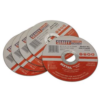 Sealey PTC/115CET5 Cutting Disc &amp;#8709;115 x 1.2mm 22mm Bore Pack of 5