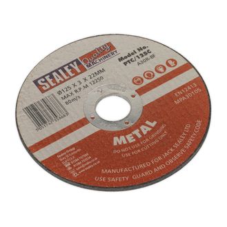 Sealey PTC/125C Cutting Disc &amp;#8709;125 x 3mm 22mm Bore