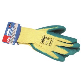Hilka Large 10" Green Latex Coated Work Gloves