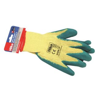 Hilka Medium 9" Green Latex Coated Work Gloves
