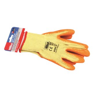 Hilka Medium 9" Orange Latex Coated Work Gloves