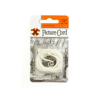 X 12840 Picture Cord - White Nylon (Blister Pack)