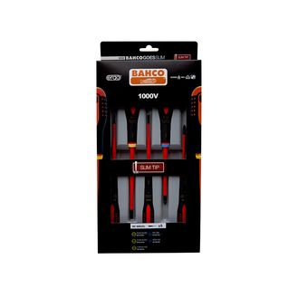 Bahco BE-9882SL ERGO™ Slim VDE Insulated Screwdriver Set, 5 Piece
