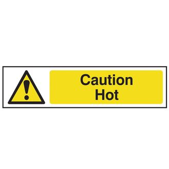 Scan Caution Hot - PVC Sign 200 x 50mm