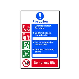 Scan Fire Action Procedure, Style 1 - PVC Sign 200 x 300mm