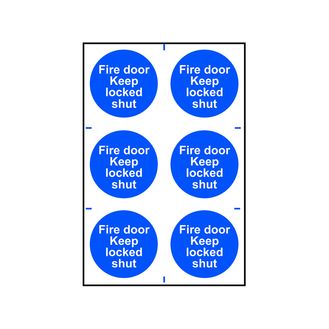 Scan Fire Door Keep Locked Shut - 6 PVC Signs 100 x 100mm