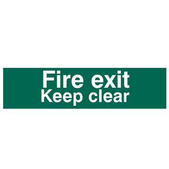 Scan Fire Exit Keep Clear Text Only - PVC Sign 200 x 50mm