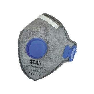 Scan Fold Flat Disposable Odour Mask Valved FFP2 Protection (Pack 3)
