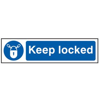 Scan Keep Locked - PVC Sign 200 x 50mm