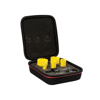 Starrett KDC05021 Deep Cut Bi-Metal Electrician's Holesaw Kit, 7 Piece