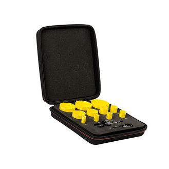 Starrett KFC11021 Fast Cut Bi-Metal Deluxe Electrician's Holesaw Kit, 13 Piece