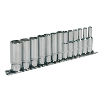 Sealey AK2692 Socket Set 13pc 1/4"Sq Drive 6pt Deep WallDrive&amp;reg; Metric