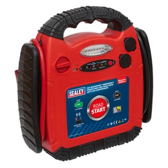 Sealey RS132 RoadStart&amp;reg; Emergency Power Pack with Air Compressor 12V 900 Peak Amps