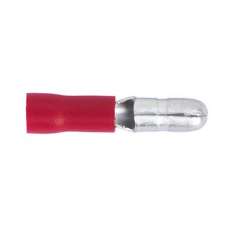 Sealey RT11 Bullet Terminal &amp;#8709;4mm Male Red Pack of 100