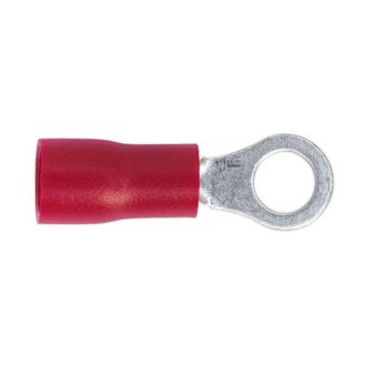 Sealey RT24 Easy-Entry Ring Terminal &amp;#8709;4.3mm (4BA) Red Pack of 100
