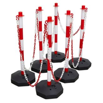 Sealey RWSBKIT Red/White Post &amp; Chain Kit 25m