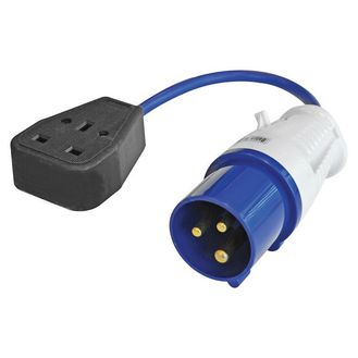 Faithfull Power Plus Fly Lead 240V 3-Pin Plug to 240V 3-Pin Socket &amp; 35cm Lead