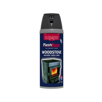 PlastiKote Twist &amp; Spray Woodstove Paint Black 400ml