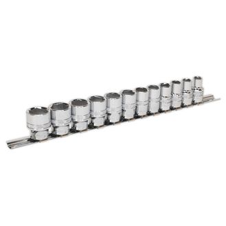 Sealey AK2741 Socket Set 12pc 3/8"Sq Drive Lock-On&amp;trade; 6pt Metric
