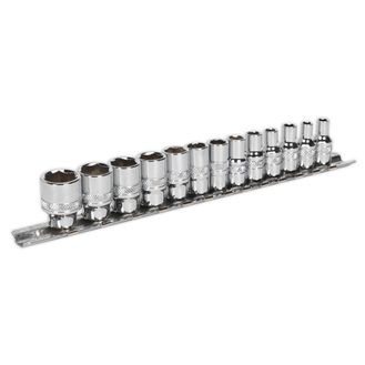 Sealey AK2746 Socket Set 13pc 1/4"Sq Drive Lock-On&amp;trade; 6pt Metric