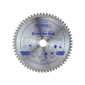 Faithfull TCT Circular Saw Blade, Negative Rake