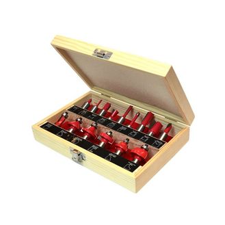 Faithfull 1/2in TCT Router Bit Set, 15 Piece