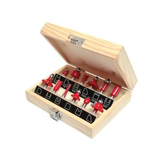 Faithfull 1/4in TCT Router Bit Set, 12 Piece