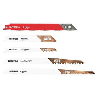 Faithfull Sabre Saw Blade Set, 15 Piece