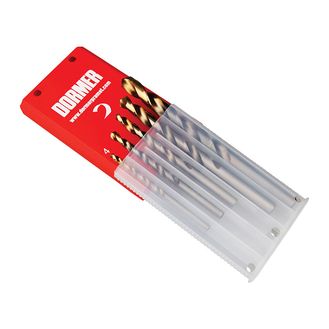 Dormer A08910 Set A002 HSS TiN Coated Jobber Drill Set of 5 4.0-10.0