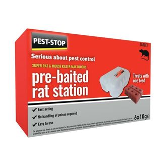 Pest-Stop (Pelsis Group) Super Rat &amp; Mouse Killer Wax Block Pre-Baited Station