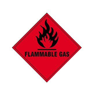 Scan Flammable Gas - Self Adhesive Vinyl Sign 100 x 100mm