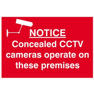 Scan Notice Concealed CCTV Camera - PVC Sign 300 x 200mm