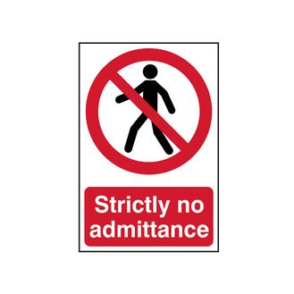 Scan Strictly No Admittance - PVC Sign 200 x 300mm