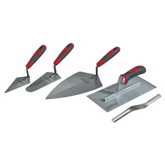 Faithfull Soft Grip Handle Trowel Pack 5 Piece