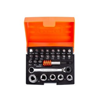 Bahco 2058/S26 1/4in Drive Ratchet Socket Set, 26 Piece