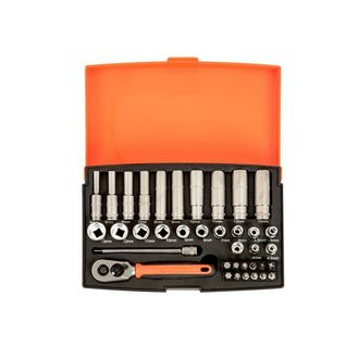 Bahco SL25L 1/4in Deep Drive Socket Set, 37 Piece