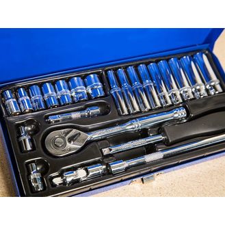BlueSpot Tools 1/4in Metric Socket Set, 24 Piece