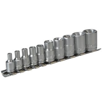 Teng M3814 Socket Clip Rail TX-E Set of 10 3/8in &amp; 1/4in Drive