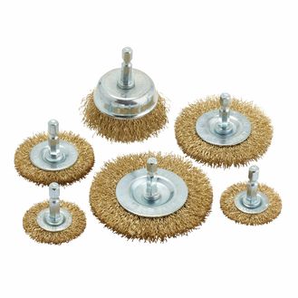 Draper 07436 Brassed Steel Crimped Wire Brush Set (6 Piece)