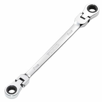 Draper 27744 Draper HI-TORQ&amp;#174; Metric Flexible Head Double Ring Ratchet Spanner, 8 x 9mm