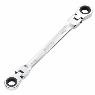 Draper 27745 Draper HI-TORQ&amp;#174; Metric Flexible Head Double Ring Ratchet Spanner, 10 x 11mm
