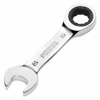 Draper 27909 Draper HI-TORQ&amp;#174; Metric Stubby Ratchet Combination Spanner, 15mm