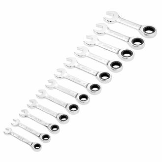 Draper 27931 Draper HI-TORQ&amp;#174; Metric Stubby Ratchet Combination Spanner Set (12 Piece)