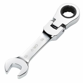 Draper 27965 Draper HI-TORQ&amp;#174; Metric Stubby Flexible Head Ratchet Combination Spanner, 10mm