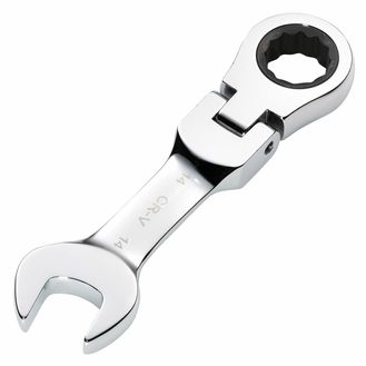 Draper 27970 Draper HI-TORQ&amp;#174; Metric Stubby Flexible Head Ratchet Combination Spanner, 14mm