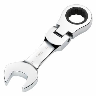 Draper 27977 Draper HI-TORQ&amp;#174; Metric Stubby Flexible Head Ratchet Combination Spanner, 17mm