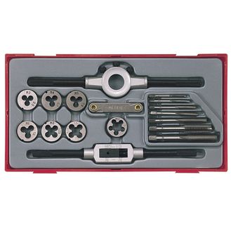 Teng TTTD17 Rethreading Tap &amp; Die Set, 17 Piece