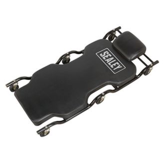 Sealey Steel Creeper with 6 Wheels &amp; Headrest Deluxe